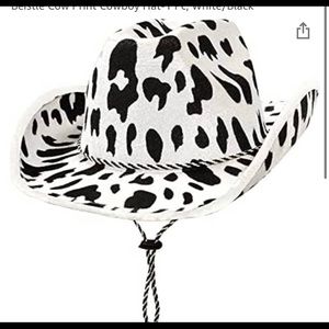 Cow print cowboy hat